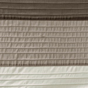 JLA Home Madison Park - Faux Silk Dupioni Shower Curtain with Pintuck Color‑Block Panels, Lightweight Drape, Machine Washable Natural MP70-223