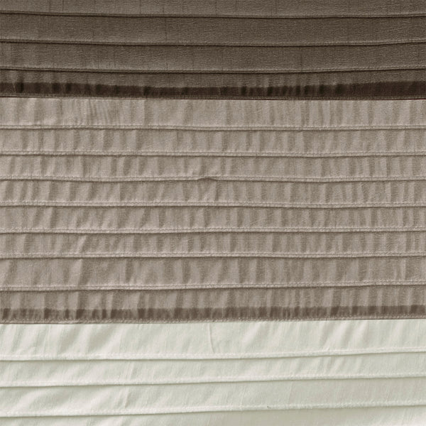 JLA Home Madison Park - Faux Silk Dupioni Shower Curtain with Pintuck Color‑Block Panels, Lightweight Drape, Machine Washable Natural MP70-223