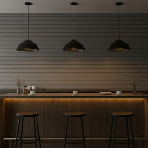 English Elm 22 Inch Matte Black Dimmable Led Pendant Etched Glass Diffuser for Dining Rooms B370P399325