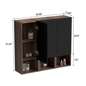 English Elm Cc1014s110.309 Floating Wall Cabinet Walnut Grille Front Mid-century Bathroom Storage W1865S00181