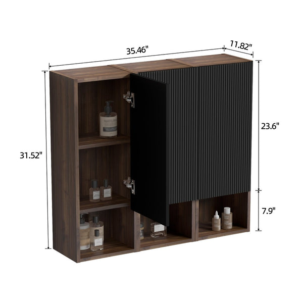 English Elm Cc1014s110.309 Floating Wall Cabinet Walnut Grille Front Mid-century Bathroom Storage W1865S00181