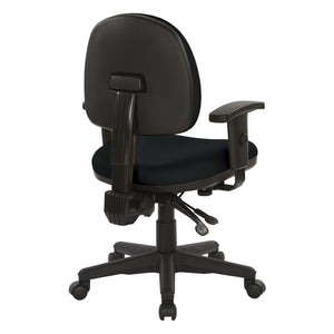 OSP Home Furnishings Sculptured Ergonomic Office Chair with Lumbar Support and Greenguard Certified Padding Black 8180-R107