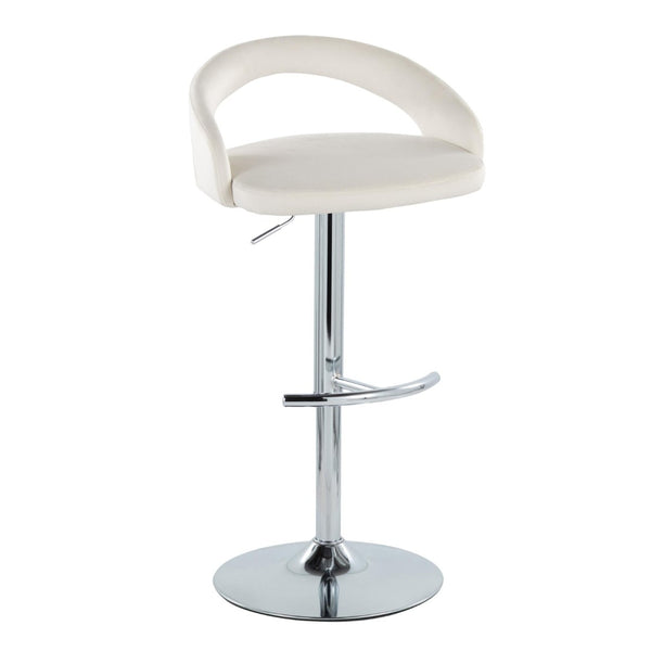 English Elm Adjustable Velvet Barstools Set of 3 with Chrome Base for Kitchen Island Seating B202S02054