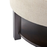 Madison Park Miller Traditional Round Storage Ottoman MP101-0226 Cream/Brown