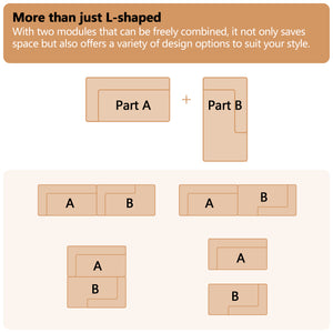English Elm [Vedio provied] Modular 105.5" L-Shaped Sectional Sofa – Deep Tufted Beige Couch with Chaise, Modular Comfort W848S00040