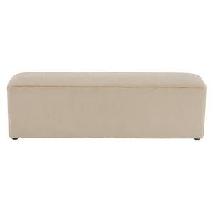 English Elm Christopher Knight Home® - Almond Plush Long Ottoman Bench with Wood Frame, Cloud-Soft Fabric, Stable Support, Seats 2-3 Comfortably N769P296342A
