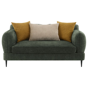 English Elm Repley Chenille Sofa and Loveseat Set with Sculptural Arms for Modern Living Rooms B062S01816
