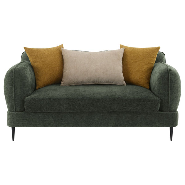 English Elm Repley Chenille Sofa and Loveseat Set with Sculptural Arms for Modern Living Rooms B062S01816