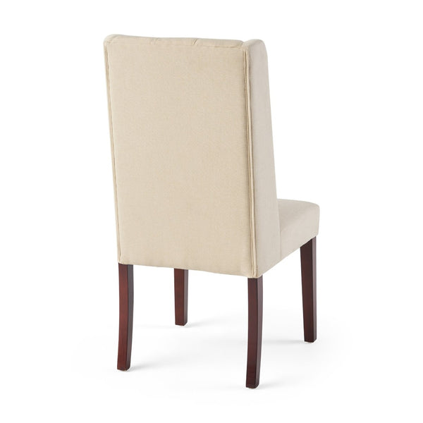 English Elm Dining Chair Set of Two Wingback Button Tufted High Back Birch Leg Upholstered 61539.00BGE