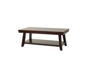 English Elm New Walnut Finish 1pc Coffee Table with Open Shelf, 47"x24" Modern Walnut Veneer Top & Solid Legs B011P396185