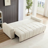 English Elm 94.49''Sleeper Sofa, Sofa Bed- 2 In 1 Pull Out Couch Bed With Storage Chaise For Living Room, Sofa Sleeper With Pull Out Bed, Cream Style Couch