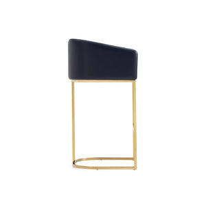 English Elm Louvre Metal Upholstered Barstool – Chic Black Design With 360-Degree Swivel & Luxurious Comfort B365P400009
