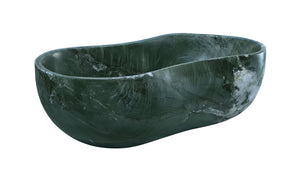 English Elm Green Natural Marble Vessel Sink - Luxurious Polished Stone For Timeless Bathroom Elegance, 23.6" X 14.2" W1696P333271