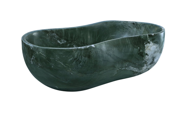 English Elm Green Natural Marble Vessel Sink - Luxurious Polished Stone For Timeless Bathroom Elegance, 23.6" X 14.2" W1696P333271