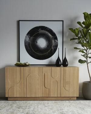 Sunpan Cove Sideboard - Scandinavian-Inspired Design with Ample Storage and Stunning Wood Patterning Rustic Oak
