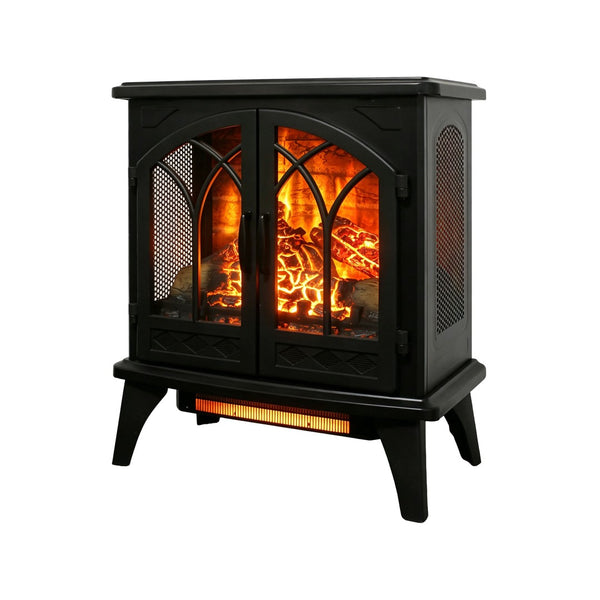 English Elm 24 Inch Infrared Quartz Stove Heater with 3d Flame Effect and Remote Control W1769112700