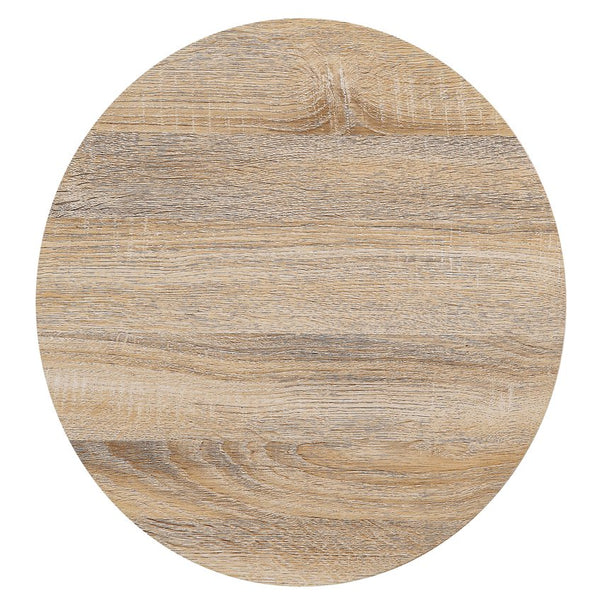 English Elm White White High Gloss and Natural 1-drawer Drum Nightstand with Smooth Manual-Close Drawer, Sleek Accent Piece B062P185684