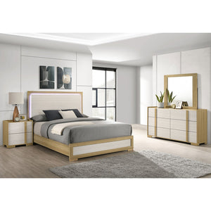 English Elm Lincoln Natural 4-Piece Queen Bedroom Set: Bright, Durable Design With Soft Lighting & Easy Storage Solutions B062S01366