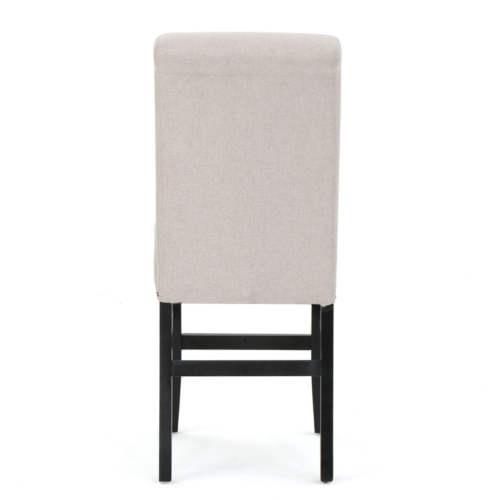 English Elm Christopher Knight Home® - 25" Contemporary Upholstered Counter Stools with Nailhead Trim, Wheat Fabric, Black Legs, Foam Comfort (Set of 2) N780P278314B