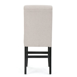 English Elm Christopher Knight Home® - 25" Contemporary Upholstered Counter Stools with Nailhead Trim, Wheat Fabric, Black Legs, Foam Comfort (Set of 2) N780P278314B