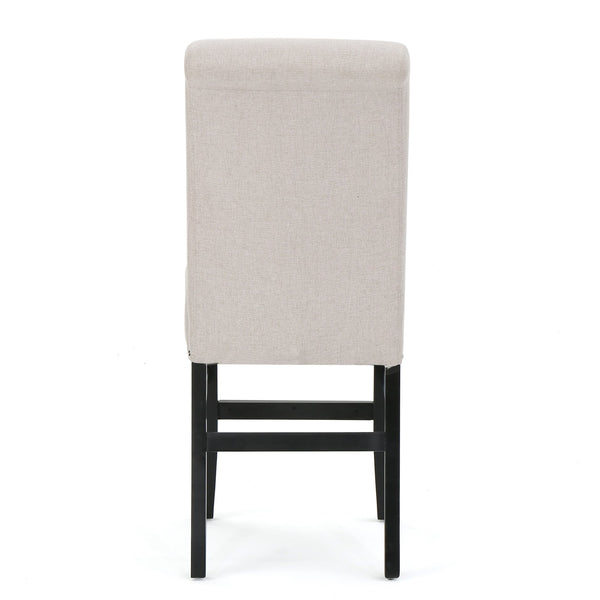 English Elm Christopher Knight Home® - 25" Contemporary Upholstered Counter Stools with Nailhead Trim, Wheat Fabric, Black Legs, Foam Comfort (Set of 2) N780P278314B