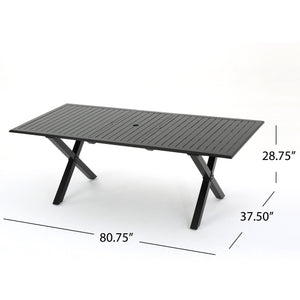 English Elm Christopher Knight Home® - Outdoor Expandable Cast Aluminum Rectangular Dining Table - Elegant, Weather-Resistant Design! N768P348384B
