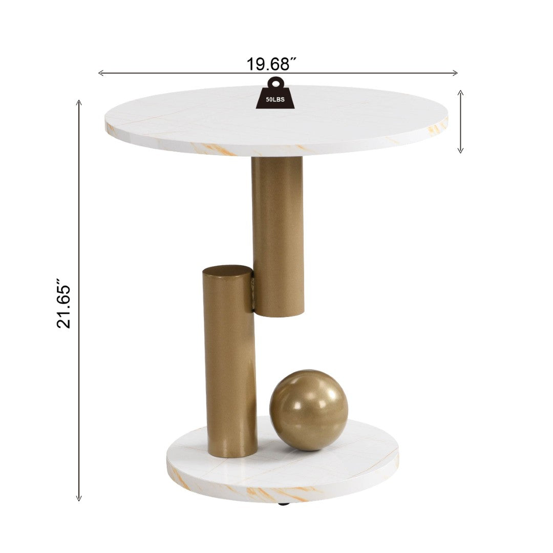 Modern Nesting Golden Coffee Table Set - Thumbnail 5