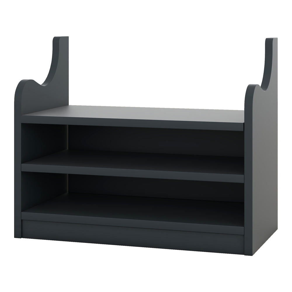 English Elm 4-in-1 Hall Tree with Bench, 7 Hooks, 2 Cabinets & 4 Drawers for Entryway Storage and Seating Antique Blue W1580S00091