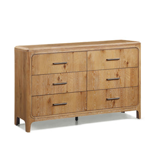 English Elm 1pc Five-Drawer Wood Chest 38"W x 18"D x 52"H – Elegant Bedroom Storage with Metal Hardware and Smooth Finish Natural Wood+Brown 41 L x 21 W x 42 H B2741P346381