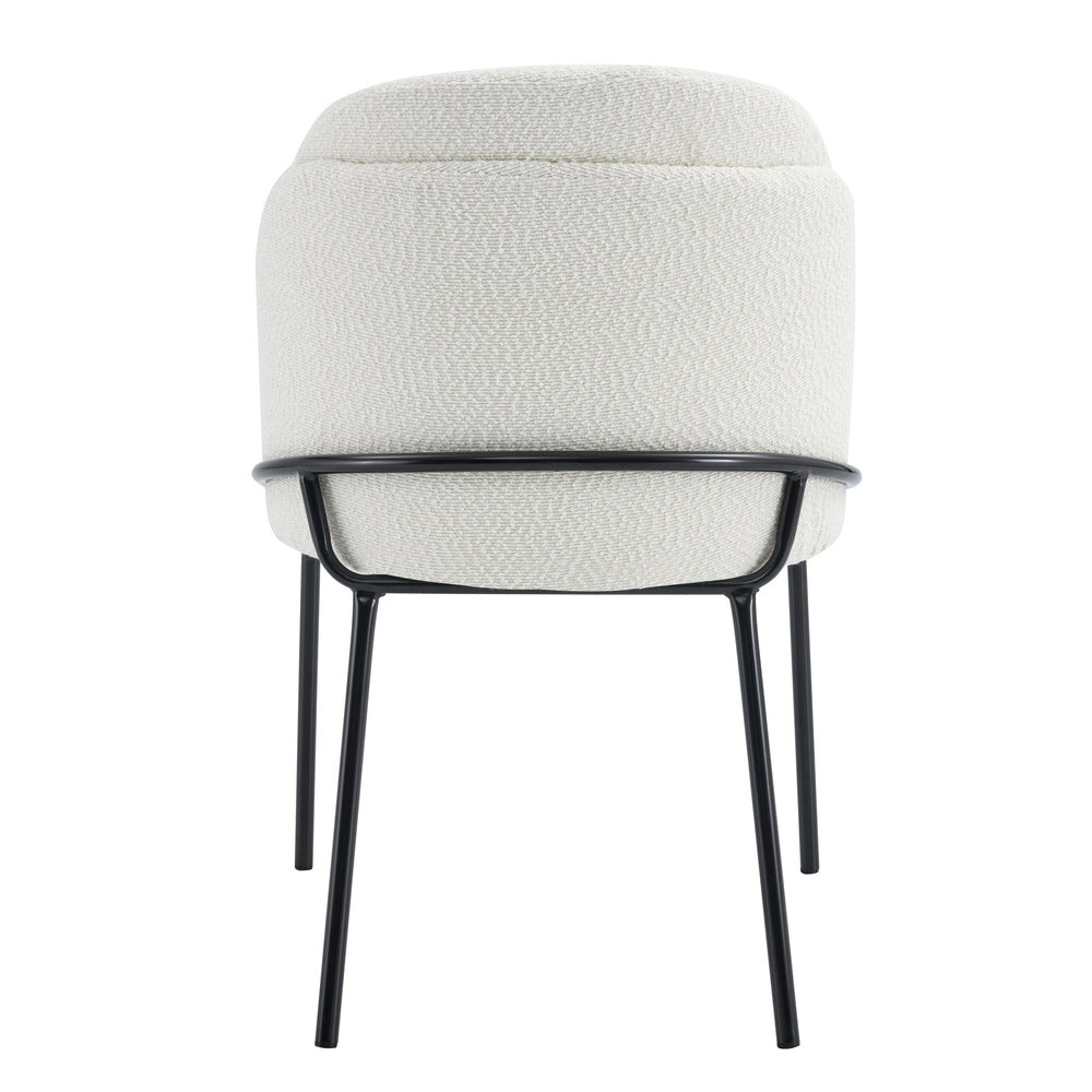 English Elm Two chairs and a table set White MDF+Metal Ergonomic Curved Back Breathable Fabric Wide Rock Tea Table W370S00068