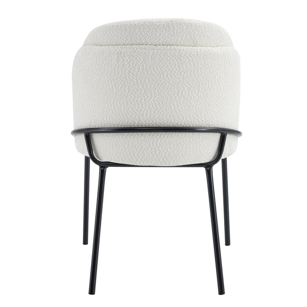 English Elm Two chairs and a table set White MDF+Metal Ergonomic Curved Back Breathable Fabric Wide Rock Tea Table W370S00068