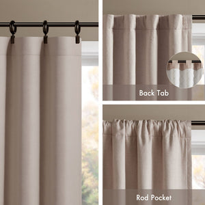 English Elm 2-pk 52x95 Total Blackout Curtain Panels Noise Reducing Embossed Bedroom Set Linen B035P496613