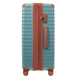 English Elm Luggage 5 Piece Abs Hardshell Travel Set with Usb Port Spinner Wheels and Tsa Lock Antique Blue Green N732P265290M