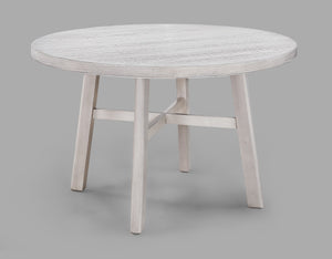 English Elm 1pc Round Dining Table 48"RD x 30.3"H - Weathered Light Finish, Rustic Modern Craftsmanship, Durable Build Gray 51 L x 51 W x 5.75 H B011P373209