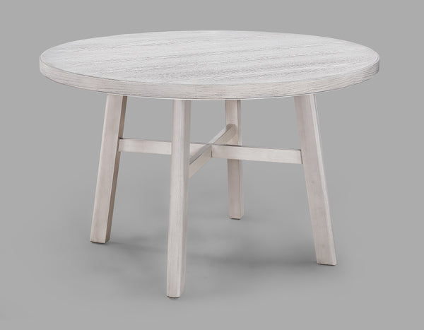 English Elm 1pc Round Dining Table 48"RD x 30.3"H - Weathered Light Finish, Rustic Modern Craftsmanship, Durable Build Gray 51 L x 51 W x 5.75 H B011P373209