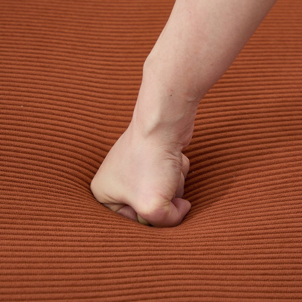 English Elm Folding Sofa Bed Corduroy 3-Seater Convertible Couch Bed with Foam Spring Mattress and Pillows for Living Room Orange W2915P343903