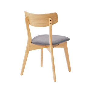 English Elm Mid-century Modern Upholstered Dining Chairs Set of 4 with Rubberwood Splayed Legs Dark Grey,Natural N768P189387O_4