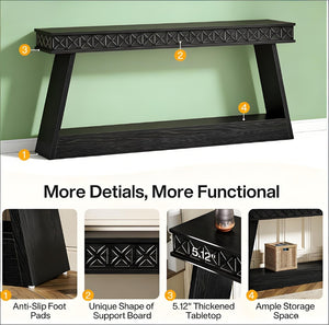 English Elm Hall Console Table Industrial Rustic Two Tier Wood Tone Metal Frame Entryway Sofa T3971P452900