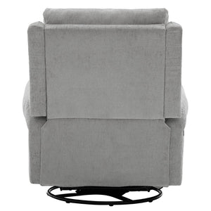 English Elm Manual Recliner Swivel Rocker Massage Chair Chenille Nursery and Living Room Seat Grey N763P347287E