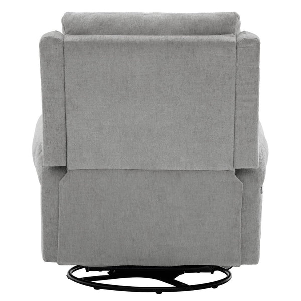 English Elm Manual Recliner Swivel Rocker Massage Chair Chenille Nursery and Living Room Seat Grey N763P347287E