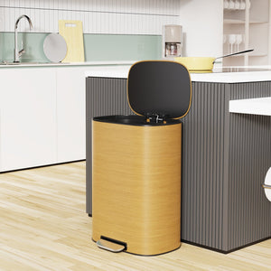 English Elm 13 13 Gallon 50L Stainless Steel Trash Can with Soft-Close Lid, Fingerprint-Proof, Foot Pedal, Large Capacity W1550P154901