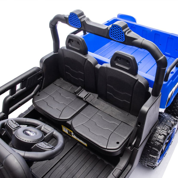 English Elm 24v Two Seat Kids Electric Dump Truck Six Wheel 4wd Utv with Parental Remote Blue W1578P268993