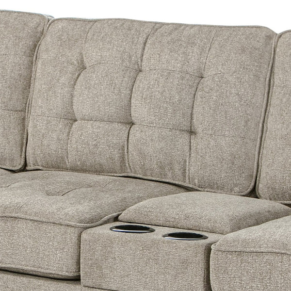 English Elm Oslo Sectional Sofa With Reversible Chaise, Cup Holders & Hidden Storage For Ultimate Comfort B078S00594-GIGA