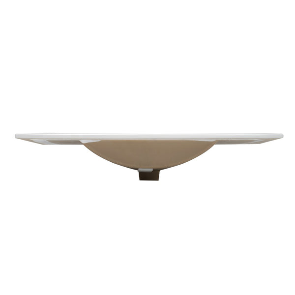 English Elm 36 Inch Shaker Bathroom Vanity with Ceramic Sink Four Soft Close Drawers White Mdf N729P414619K