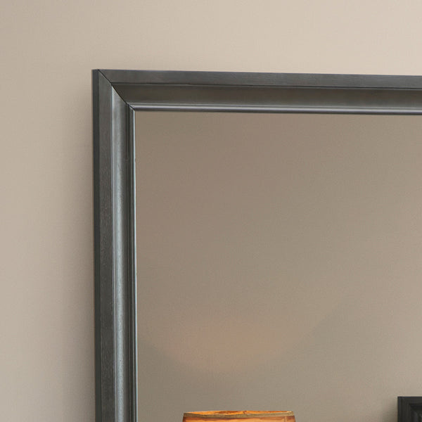 English Elm Madrid Contemporary Decorative Wall Mirror with Unique Shaped Frame, Laminate Wood Grain Finish, 37x46 inchesMadrid Contemporary Decorative Wall Mirror with Unique Shaped Frame, Laminate Wood Grain Finish, 37x46 inches Gray 3 L x 49 W x 39 H B078P286018
