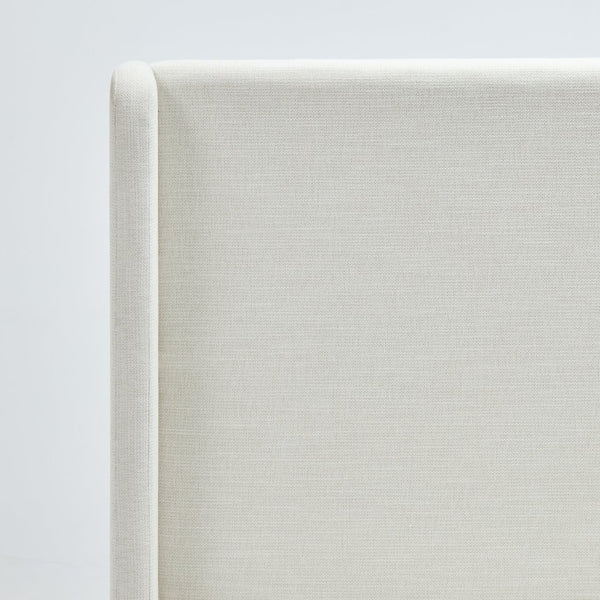 English Elm Carmen 54" Wingback Upholstered Platform Bed Frame in Textured Ivory Chenille — Minimalist Chic, No Box Spring Needed, Sturdy Slatted Base B083P308457