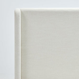 English Elm Caron Upholstered Wingback Bed - 54" High Headboard, Minimalist Design, Textured Ivory Chenille, Easy Assembly B083P340880