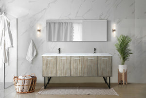 English Elm Rustic Acacia Double Bath Vanity 72" W X 20" D With Cultured Marble, Gun Metal Faucet & 70" Mirror Set B2731S01787-GIGA
