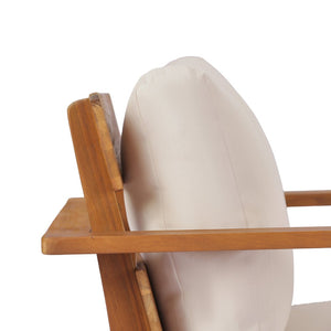 English Elm 29.5" Solid Acacia Outdoor Club Chair Mid-century Patio Armchair with Quick-dry Cushion N767P359940T