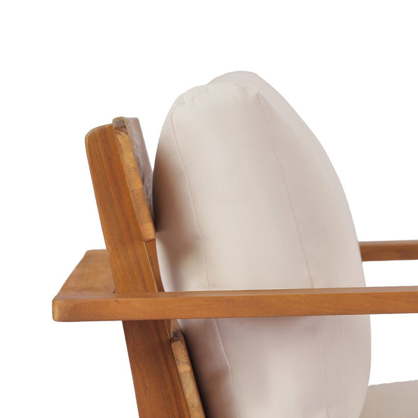 English Elm 29.5" Solid Acacia Outdoor Club Chair Mid-century Patio Armchair with Quick-dry Cushion N767P359940T